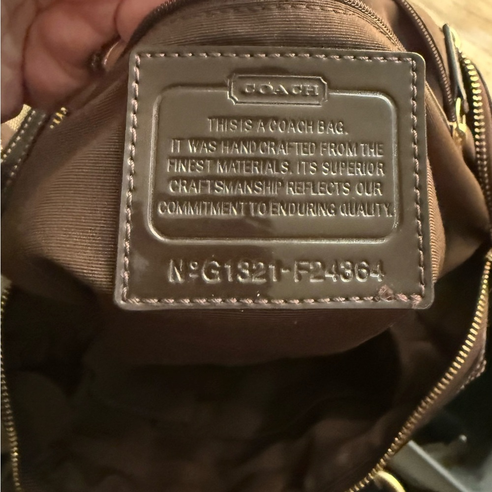 Coach Signature Stripe Brown Satchel - Picture 11 of 11